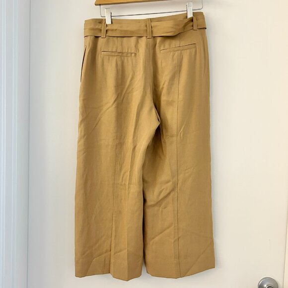 Ann Taylor The Belted Cropped Palazzo Wide Leg Pant in Toasted Nutmeg 6 Petite - Picture 6 of 11